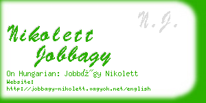 nikolett jobbagy business card